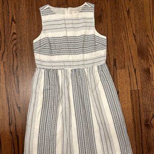 Loft Black and White Striped Dress